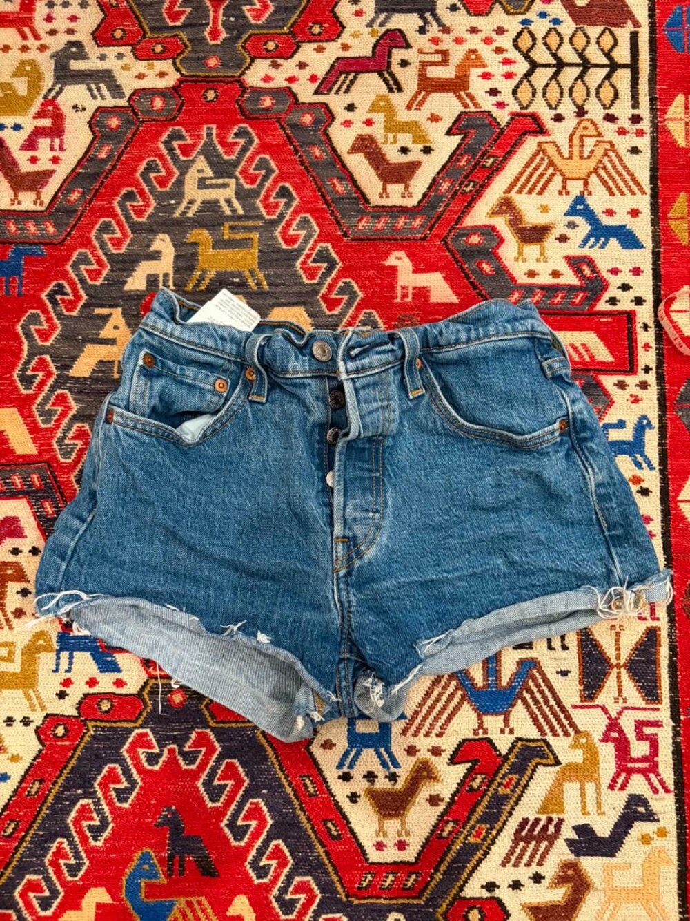 501 Levi's high waist denim shorts (25)